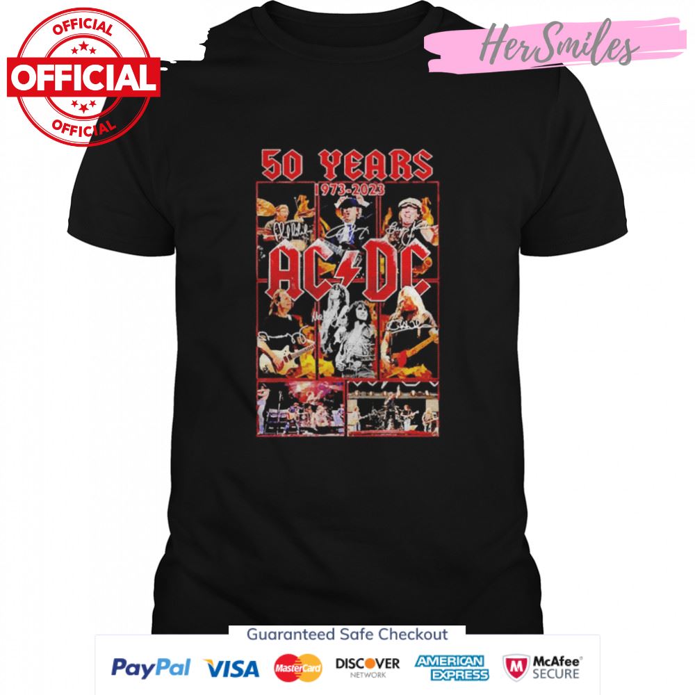 50 Years 1973-2023 Ac Dc signatures shirt