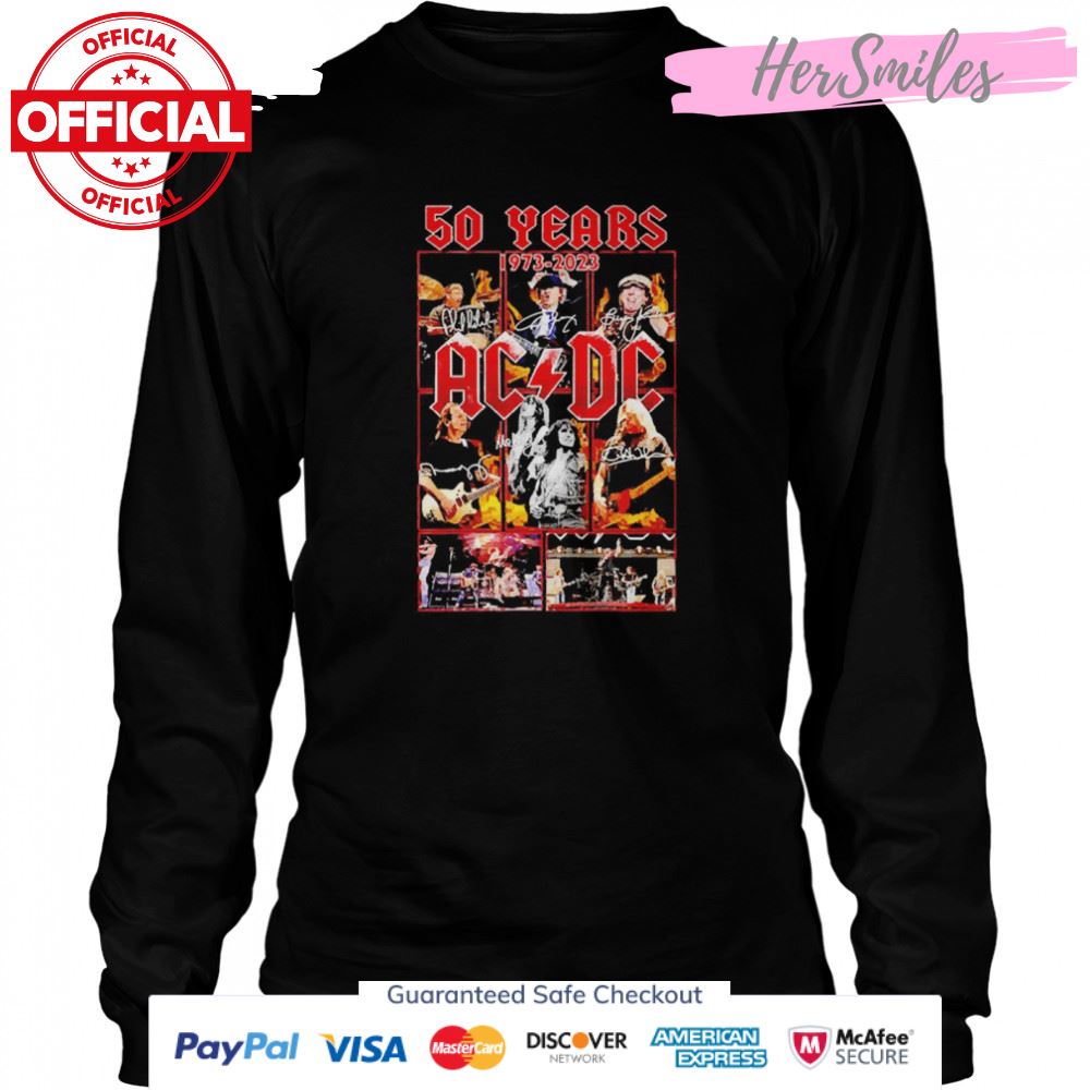 50 Years 1973-2023 Ac Dc signatures shirt 50 Years 1973-2023 Ac Dc signatures shirt