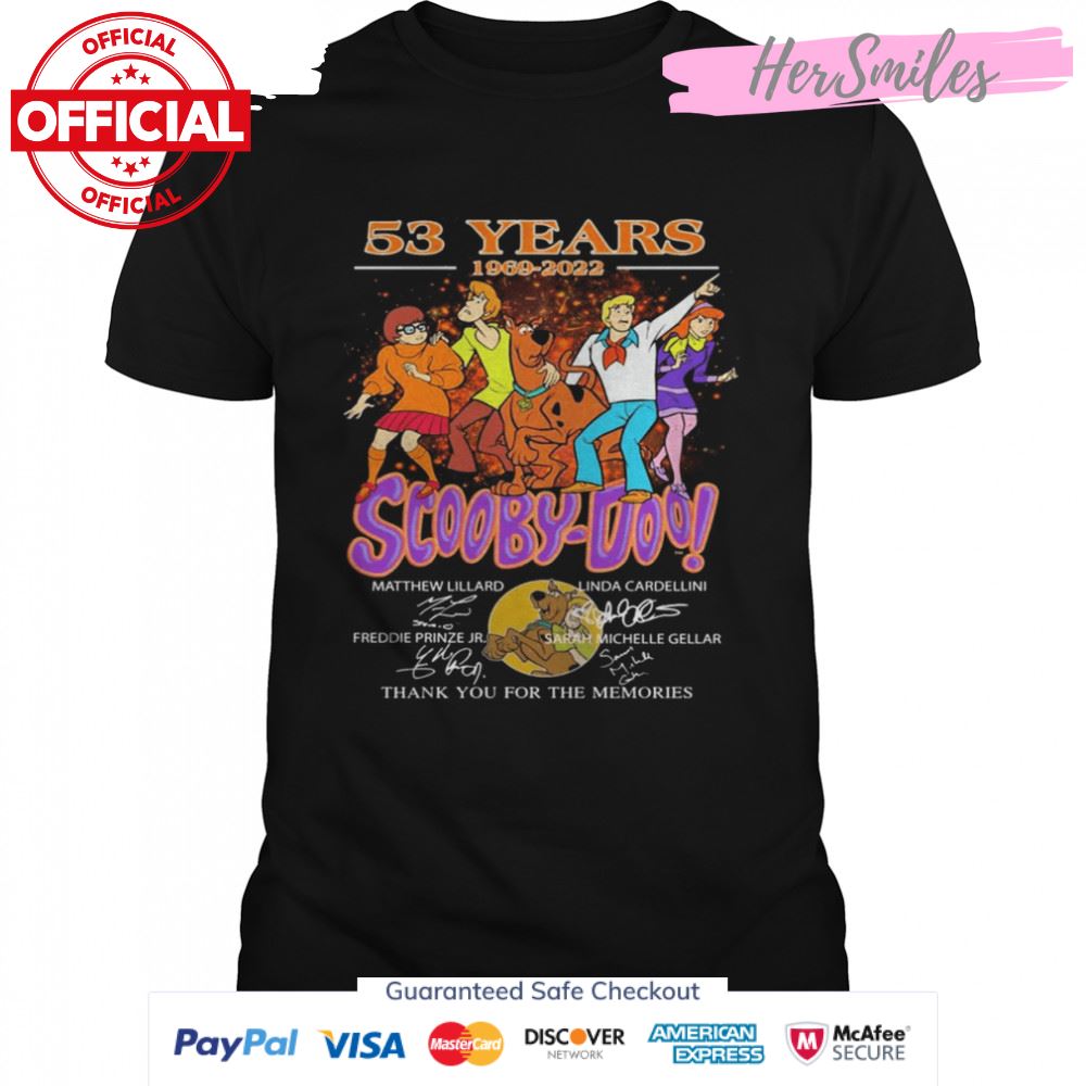 53 Years 1969 2022 Scooby-Doo Signatures Thank You For The Memories Shirt