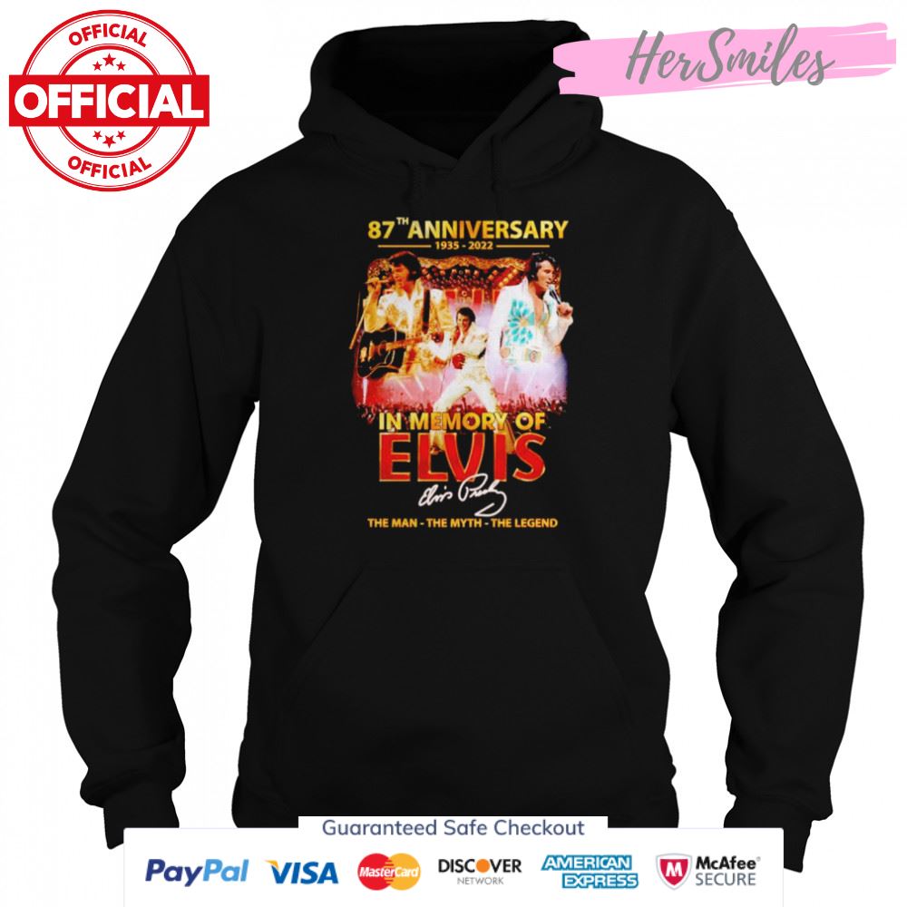 87th anniversary 1935-2022 in memory of Elvis signature shirt 87th anniversary 1935-2022 in memory of Elvis signature shirt