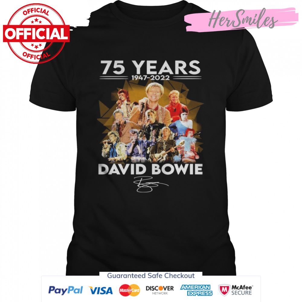 75 Years 1947-2022 David Bowie Signatures Shirt