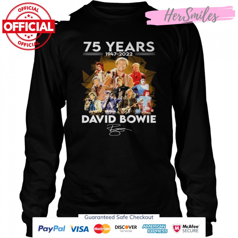 75 Years 1947-2022 David Bowie Signatures Shirt 75 Years 1947-2022 David Bowie Signatures Shirt