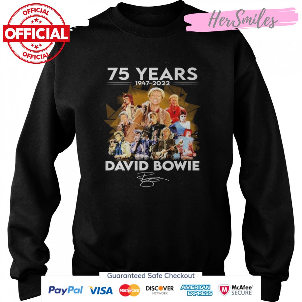 75 Years 1947-2022 David Bowie Signatures Shirt 75 Years 1947-2022 David Bowie Signatures Shirt