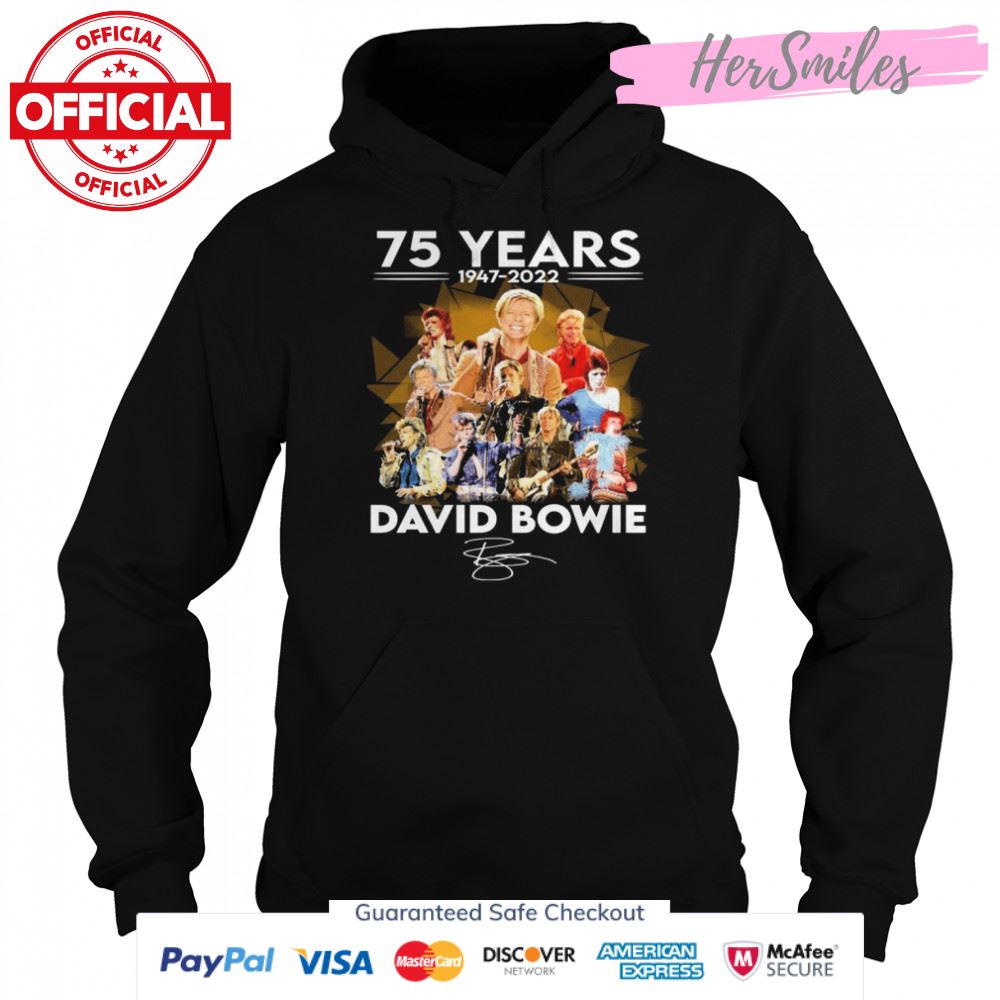75 Years 1947-2022 David Bowie Signatures Shirt 75 Years 1947-2022 David Bowie Signatures Shirt