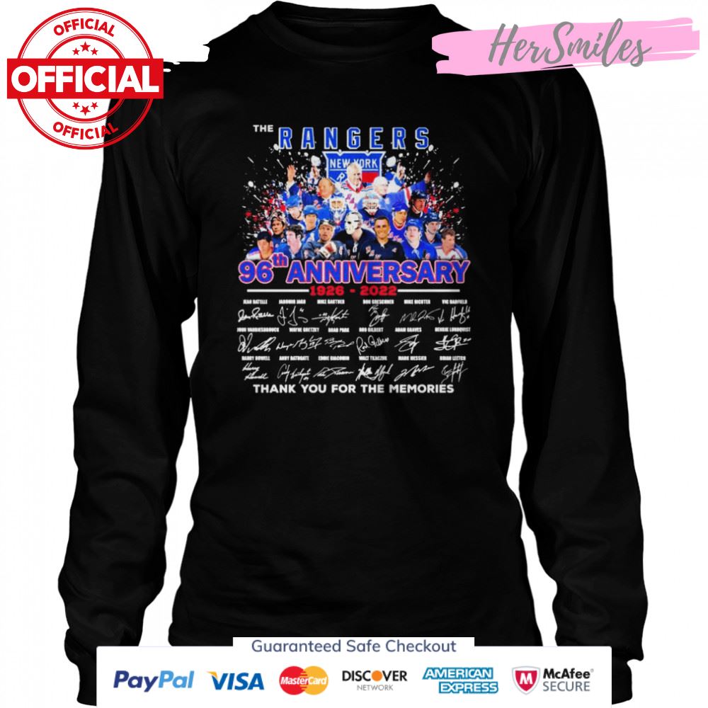 96th Anniversary 1926 2022 New York Rangers Signatures Thank You For The Memories Shit 96th Anniversary 1926 2022 New York Rangers Signatures Thank You For The Memories Shit