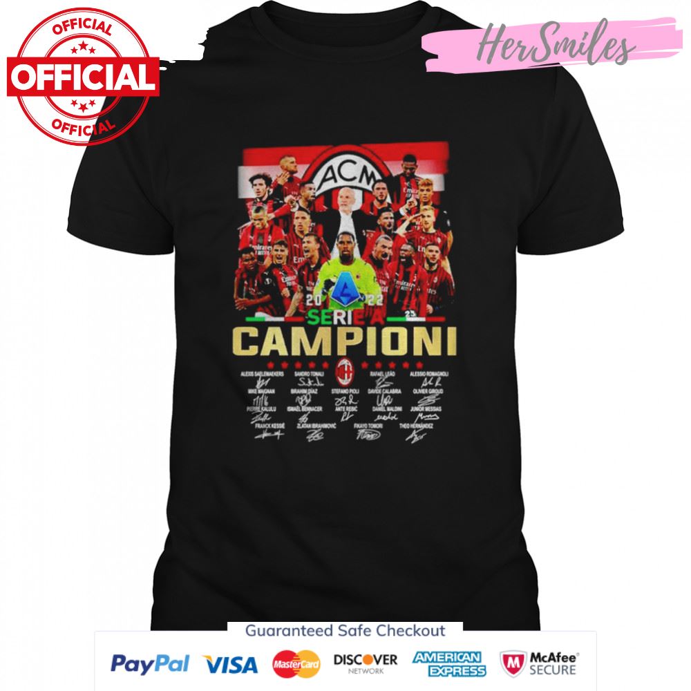 AC Milan 2022 Serie A Campion signatures shirt