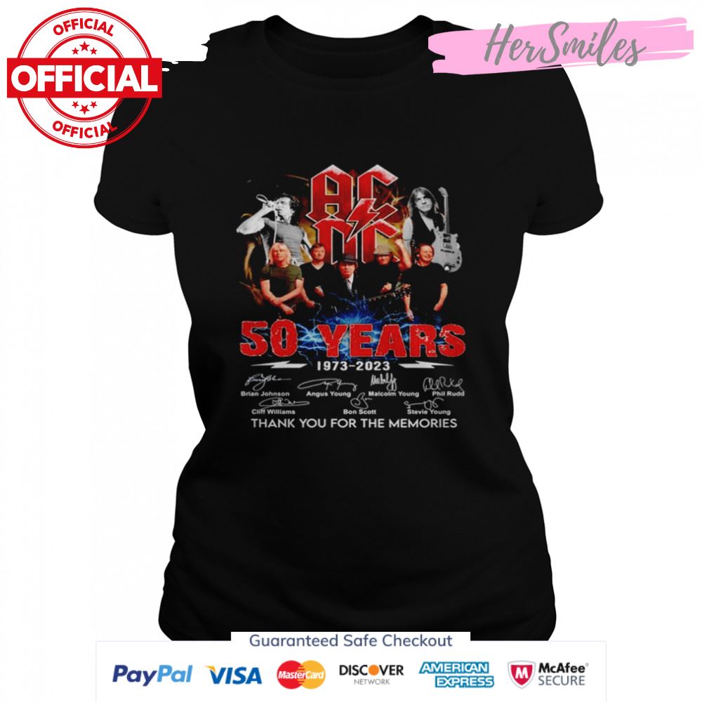 ACDC 50 years 1973-2023 signature shirt