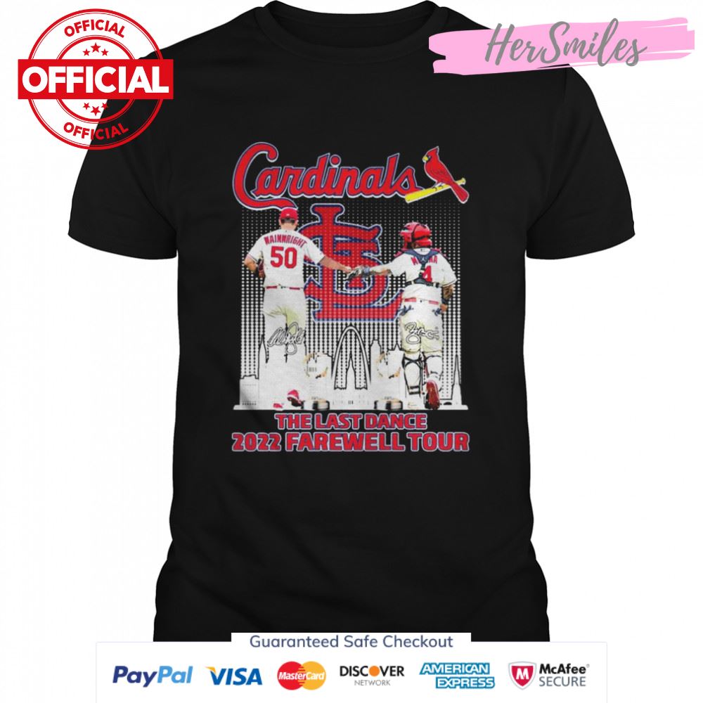 Adam Wainwright And Yadier Molina The Last Dance 2022 Farewell Tour Signatures T-Shirt
