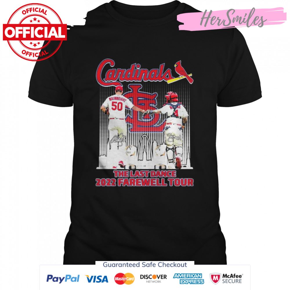 Adam Wainwright And Yadier Molina The Last Dance 2022 Farewell Tour Signatures T-Shirt