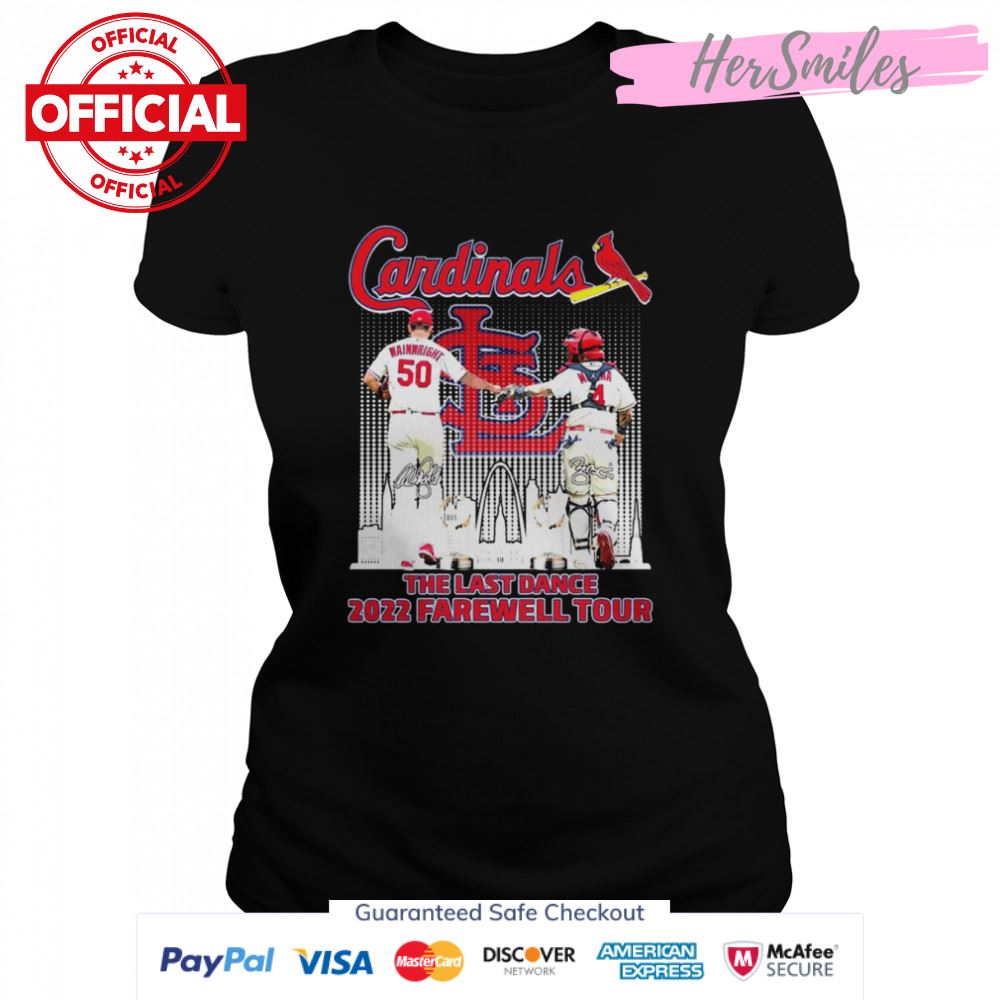 Adam Wainwright And Yadier Molina The Last Dance 2022 Farewell Tour Signatures T-Shirt