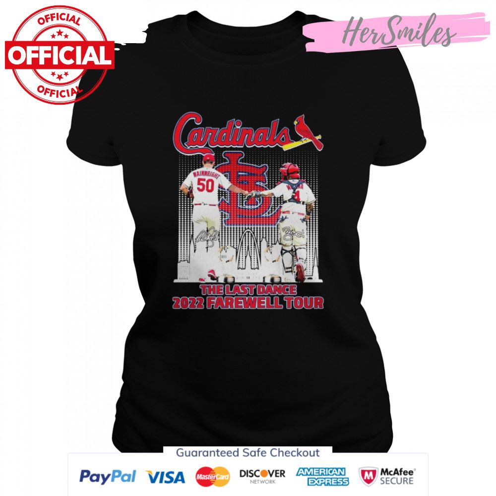 Adam Wainwright And Yadier Molina The Last Dance 2022 Farewell Tour Signatures T-Shirt