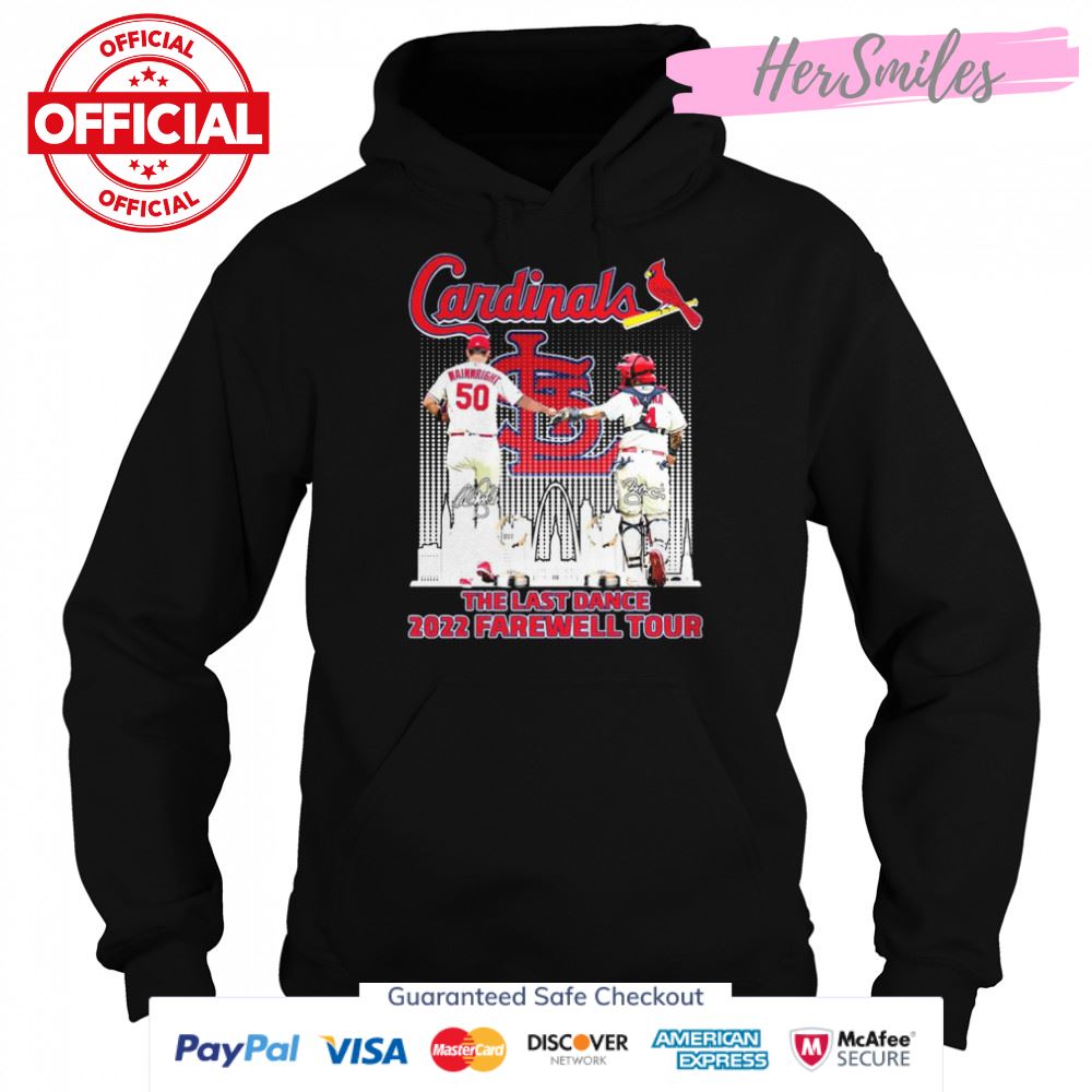 Adam Wainwright And Yadier Molina The Last Dance 2022 Farewell Tour Signatures T-Shirt Adam Wainwright And Yadier Molina The Last Dance 2022 Farewell Tour Signatures T-Shirt