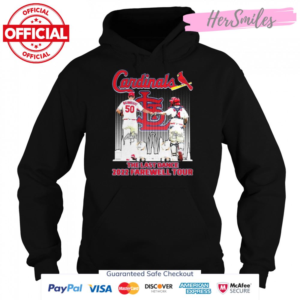Adam Wainwright And Yadier Molina The Last Dance 2022 Farewell Tour Signatures T-Shirt Adam Wainwright And Yadier Molina The Last Dance 2022 Farewell Tour Signatures T-Shirt