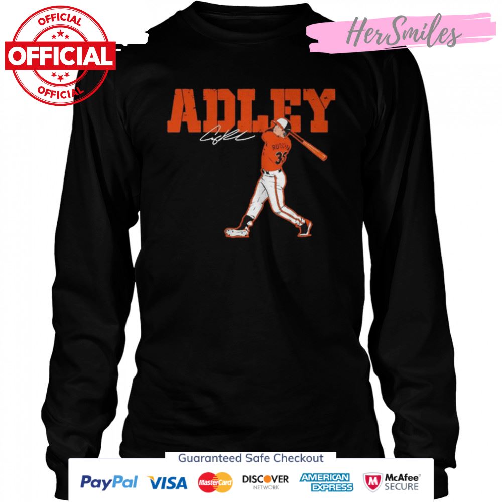 Adley Rutschman Baltimore Orioles Adley Swing signature shirt Adley Rutschman Baltimore Orioles Adley Swing signature shirt
