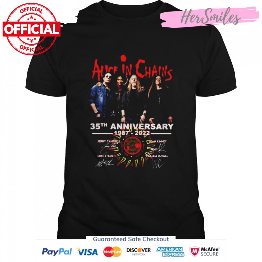 Alice In Chains 35th anniversary 1987 2022 signatures shirt