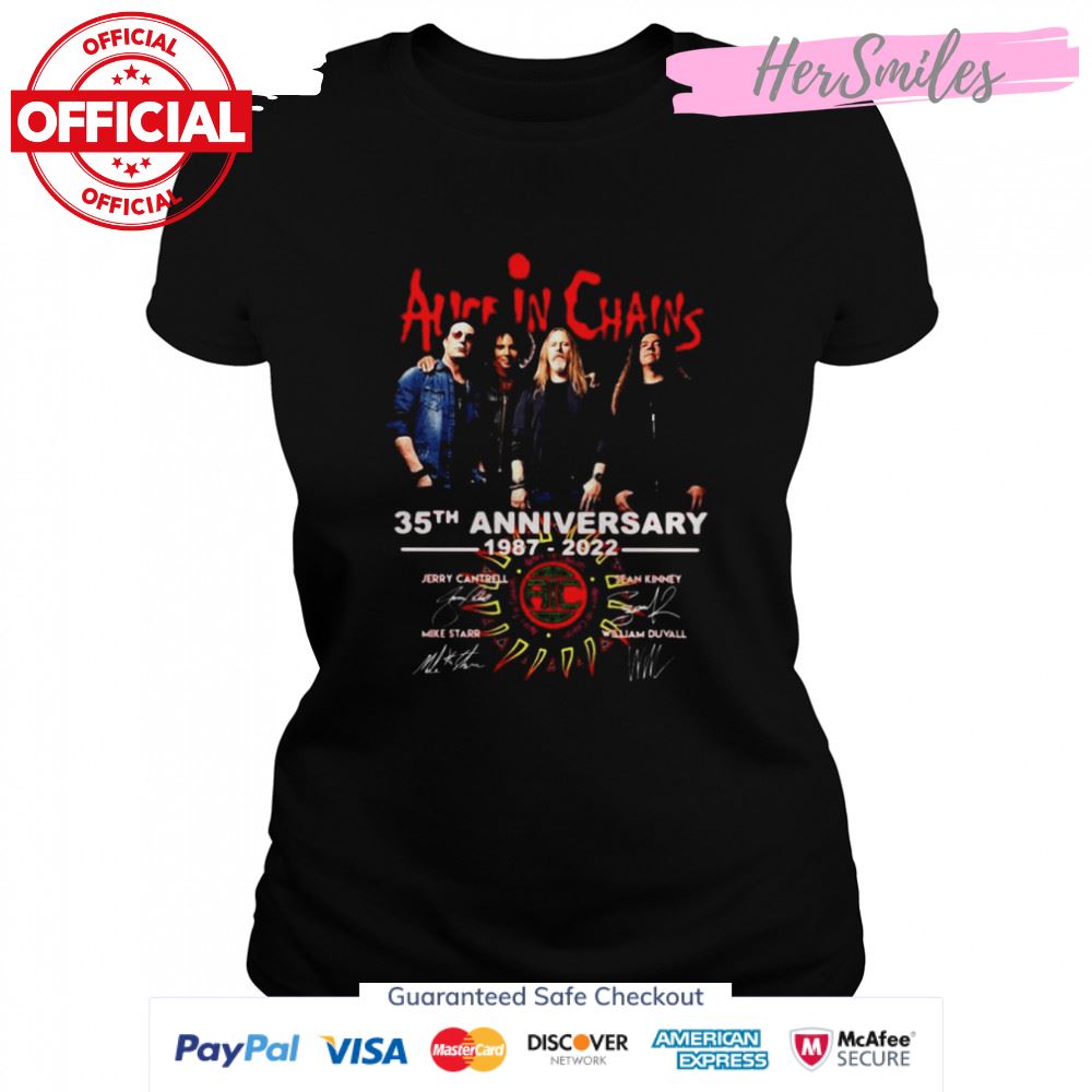 Alice In Chains 35th anniversary 1987 2022 signatures shirt