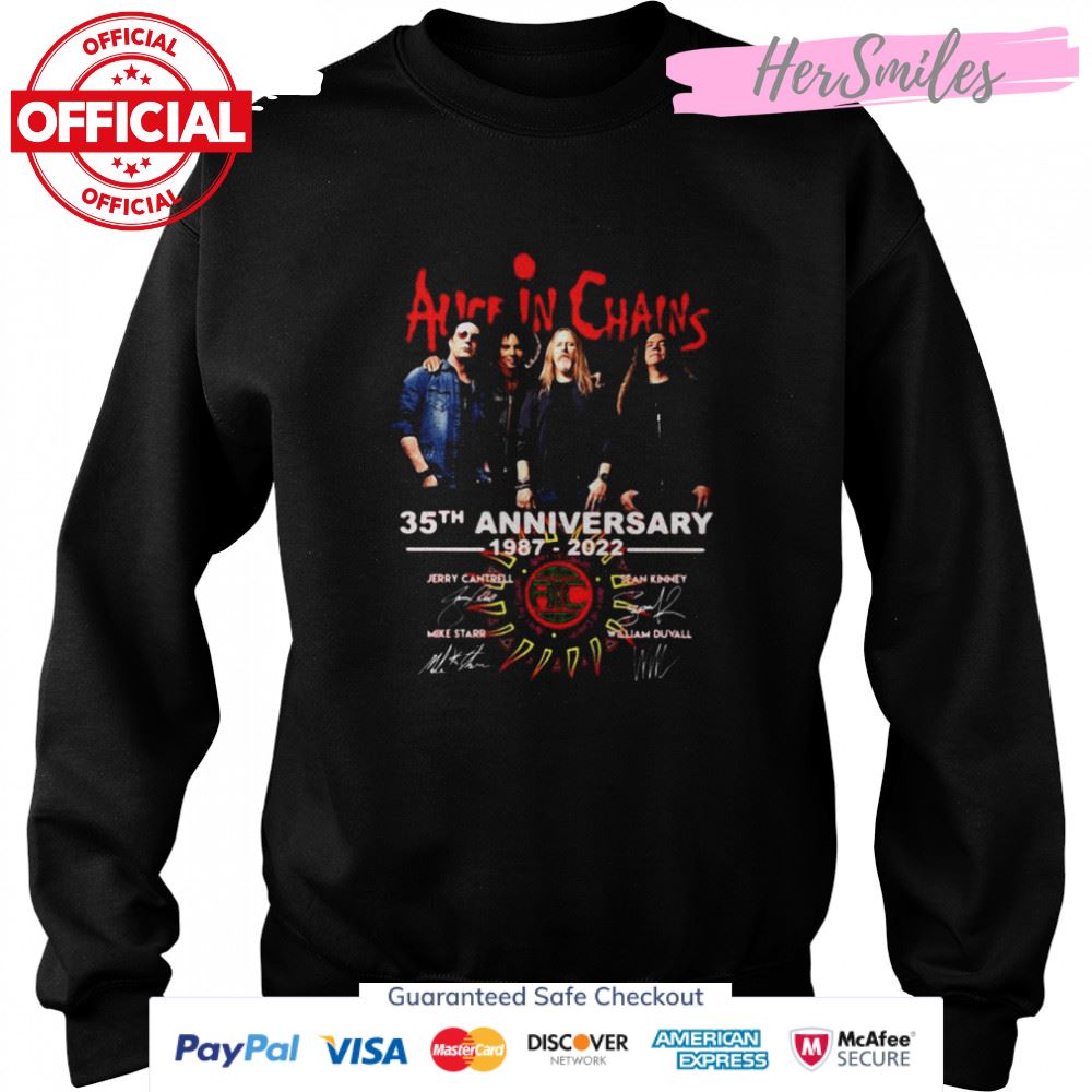 Alice In Chains 35th anniversary 1987 2022 signatures shirt Alice In Chains 35th anniversary 1987 2022 signatures shirt