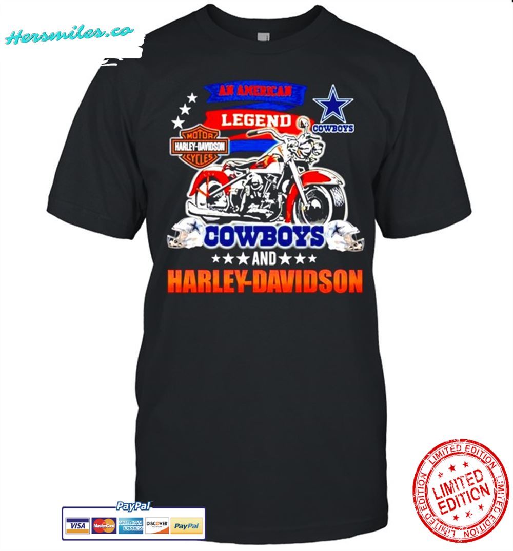 An American Legend Dallas Cowboys and Harley Davidson Graphic T-Shirt