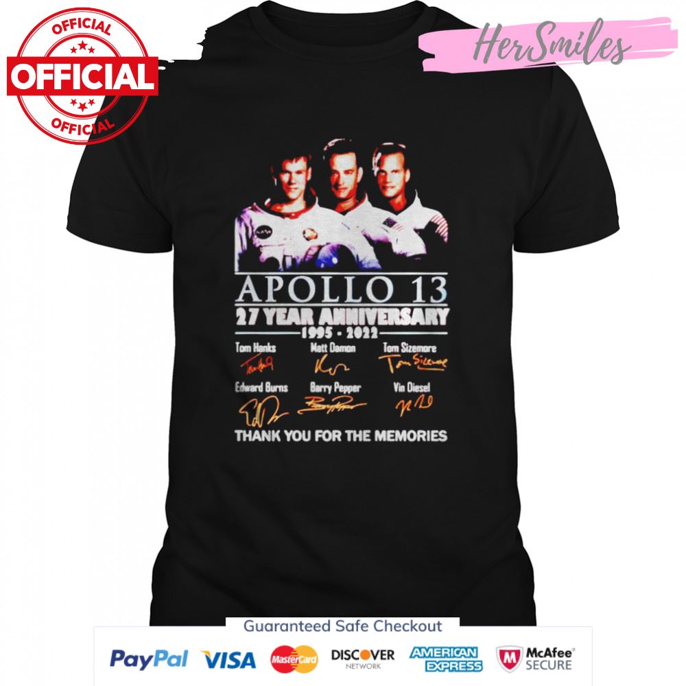 Apollo 13 27 year Anniversary 1995 2022 signatures shirt