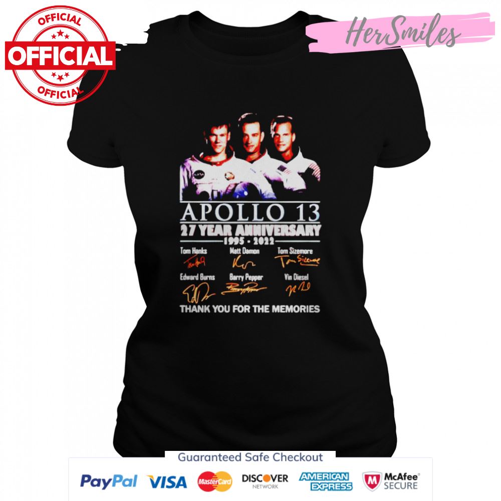 Apollo 13 27 year Anniversary 1995 2022 signatures shirt