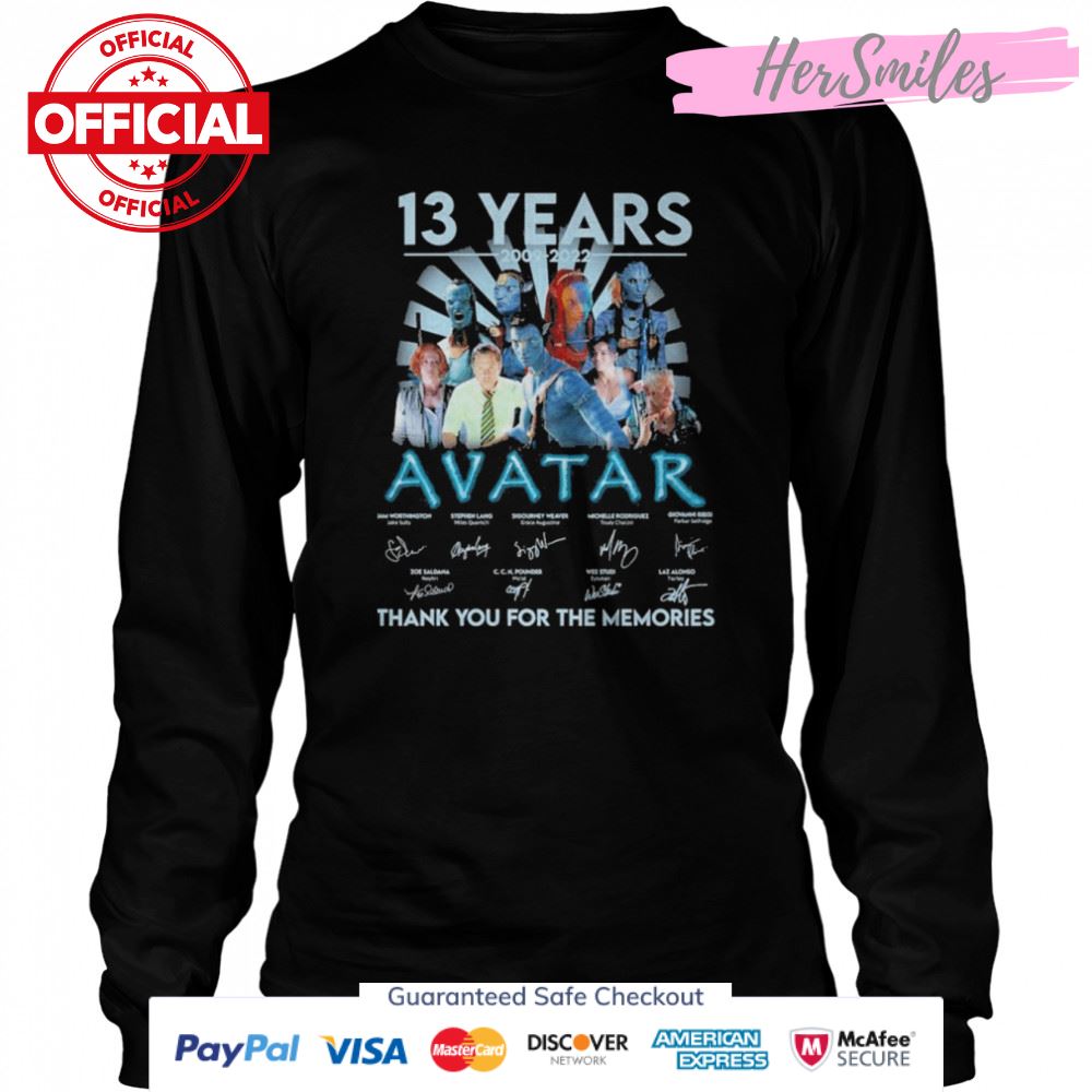 Avatar 13 Years 2009-2022 Signatures Thank You For The Memories Shirt Avatar 13 Years 2009-2022 Signatures Thank You For The Memories Shirt