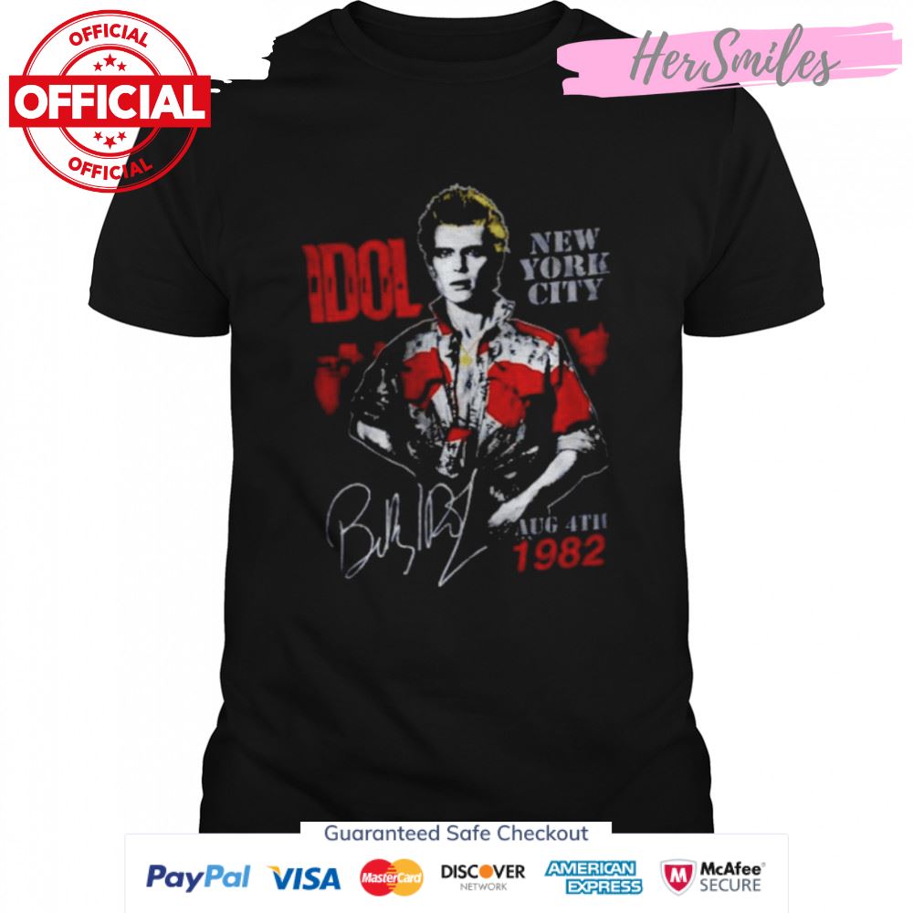 Billy Idol August 82 NYC Signatures Shirt