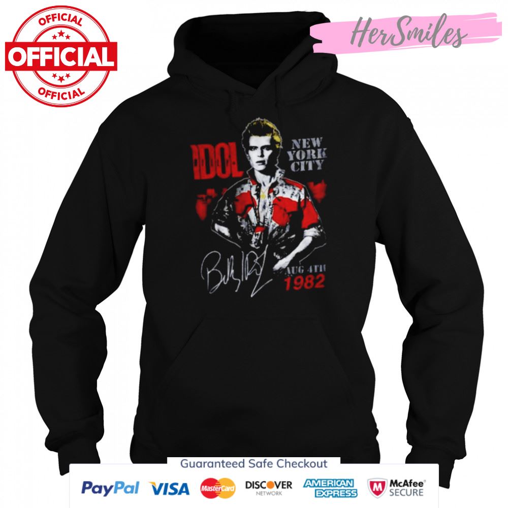 Billy Idol August 82 NYC Signatures Shirt Billy Idol August 82 NYC Signatures Shirt