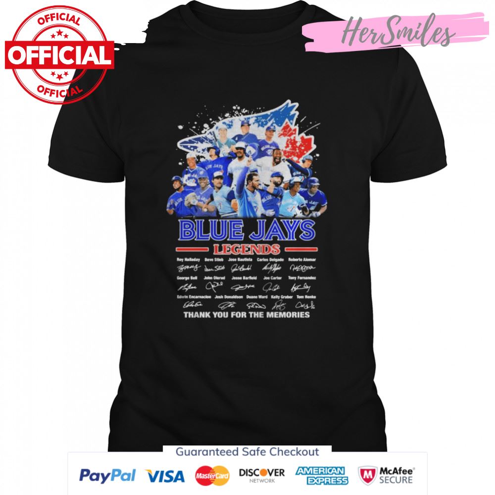 Blue Jays Legends Team Signatures Thank You For The Memories Shirt
