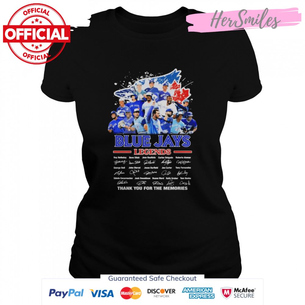 Blue Jays Legends Team Signatures Thank You For The Memories Shirt