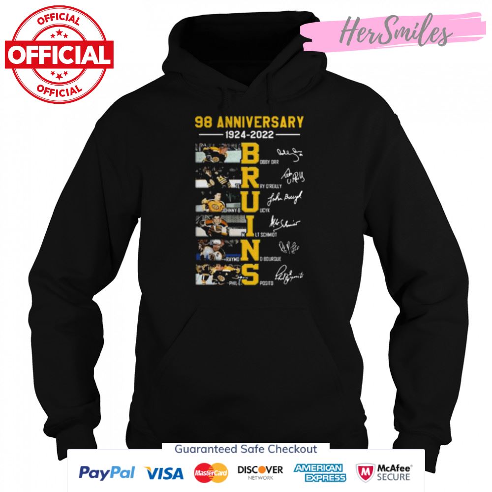 Boston Bruins 98th anniversary 1924-2022 memories signatures shirt Boston Bruins 98th anniversary 1924-2022 memories signatures shirt