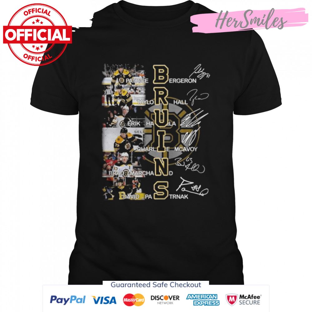 Boston bruins all team 2022 signatures shirt