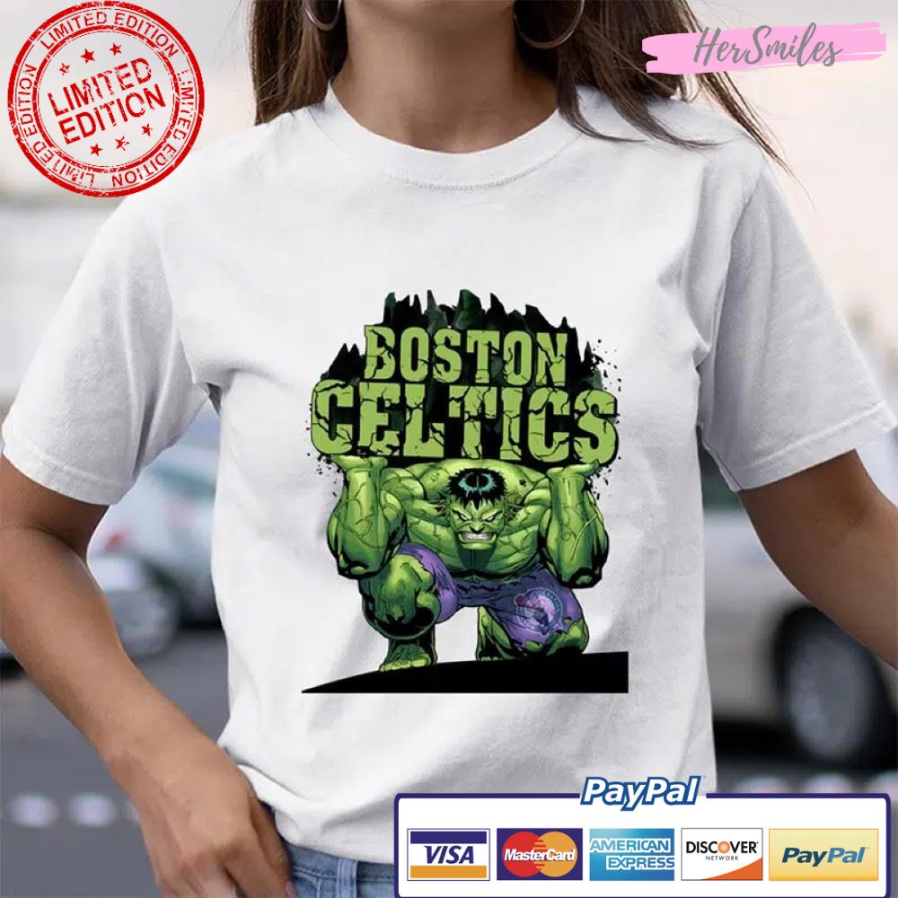 Boston Celtics Incredible Hulk Marvel Avengers T Shirt