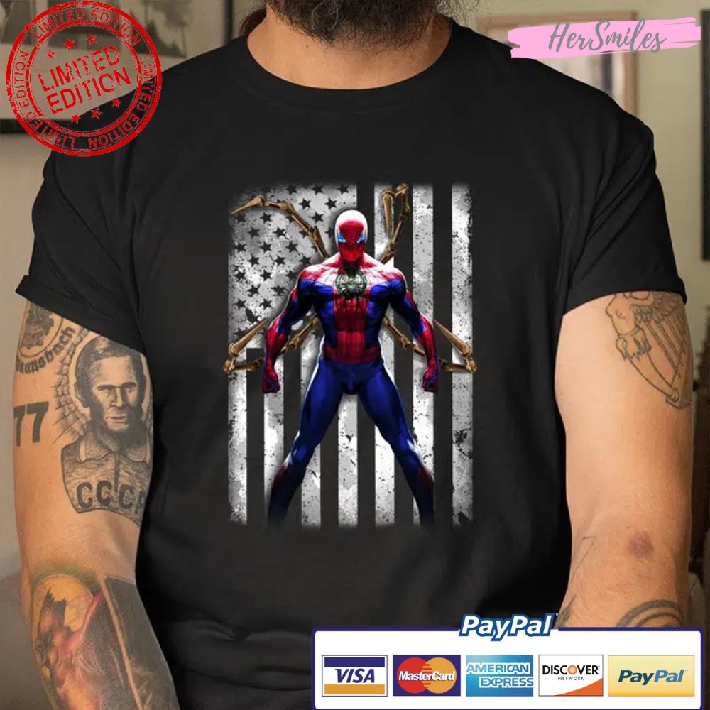 Boston Celtics Spider Man Avengers Marvel American Flag T Shirt