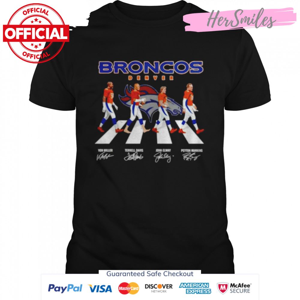 Broncos Denver Abbey Road signatures T shirt