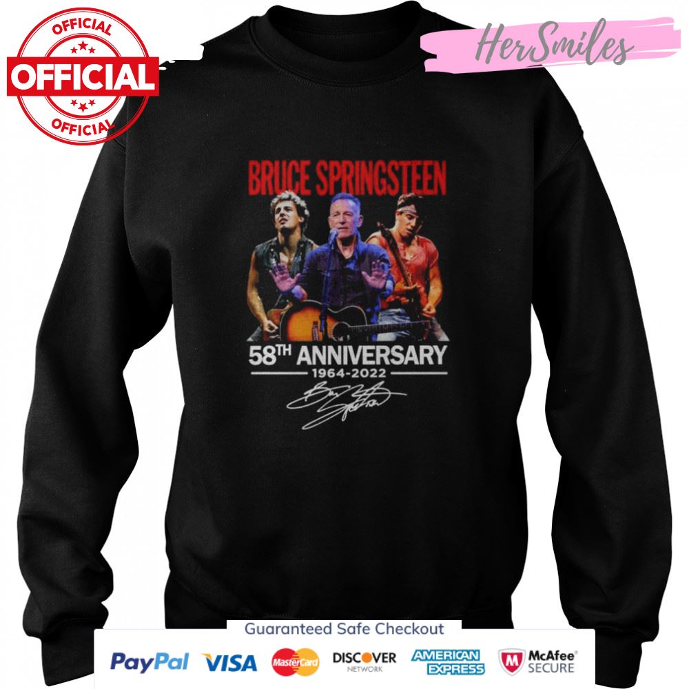 Bruce Springsteen 58th anniversary 1964 2022 signature shirt Bruce Springsteen 58th anniversary 1964 2022 signature shirt