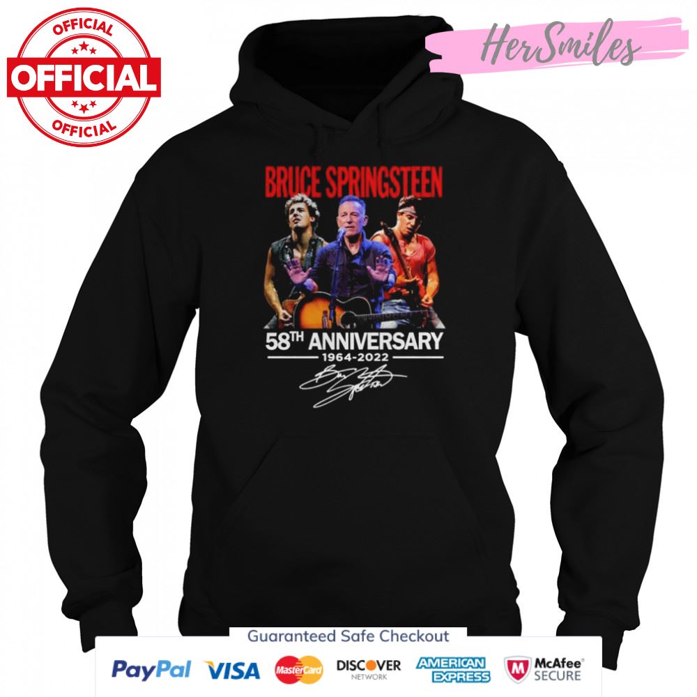 Bruce Springsteen 58th anniversary 1964 2022 signature shirt Bruce Springsteen 58th anniversary 1964 2022 signature shirt