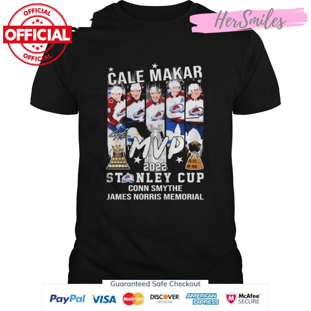 Cale Makar MVP 2022 Stanley Cup Conn Smythe James Norris Memorial Signature Shirt