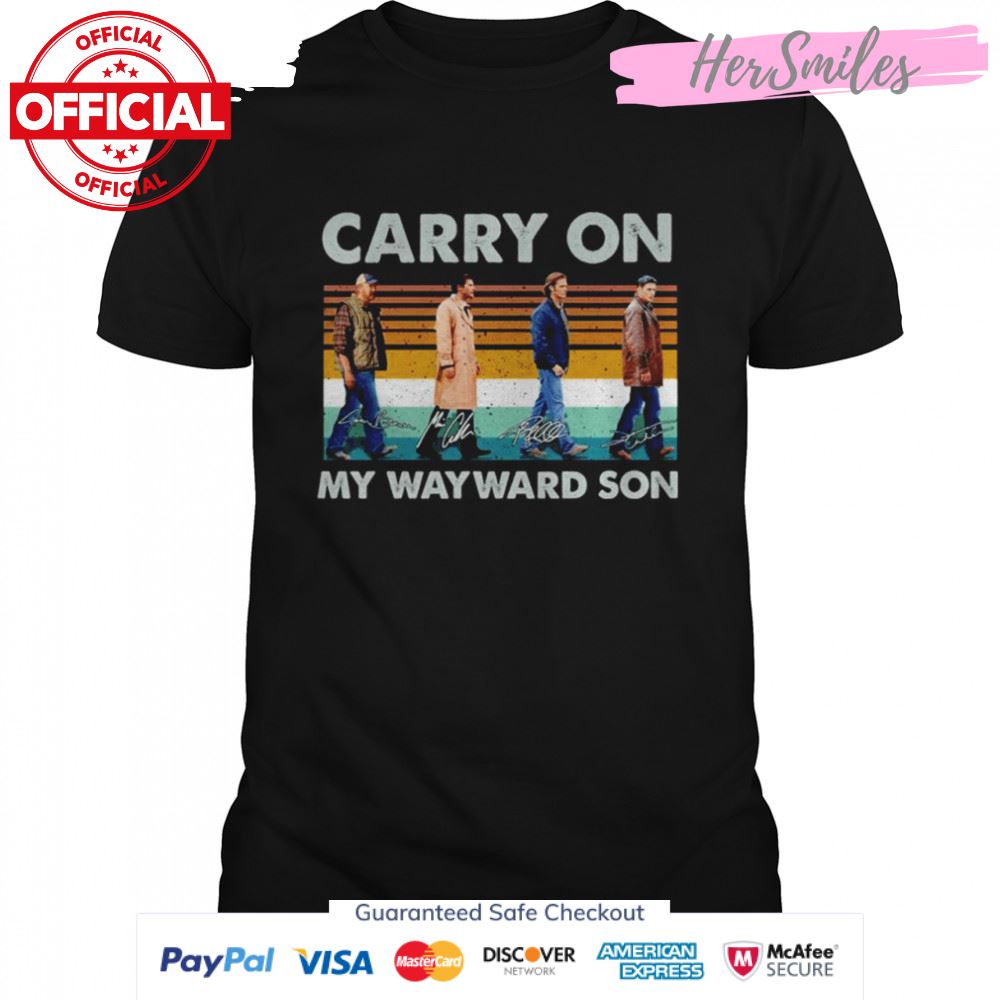 Carry on my wayward son signatures vintage shirt