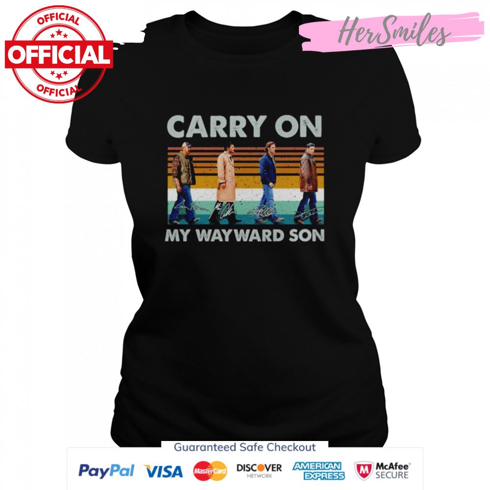 Carry on my wayward son signatures vintage shirt