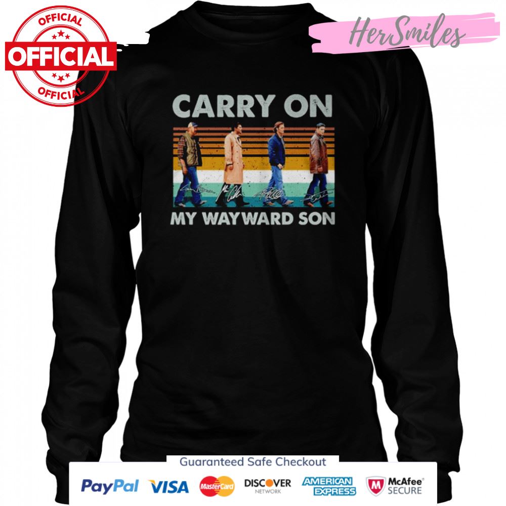 Carry on my wayward son signatures vintage shirt Carry on my wayward son signatures vintage shirt