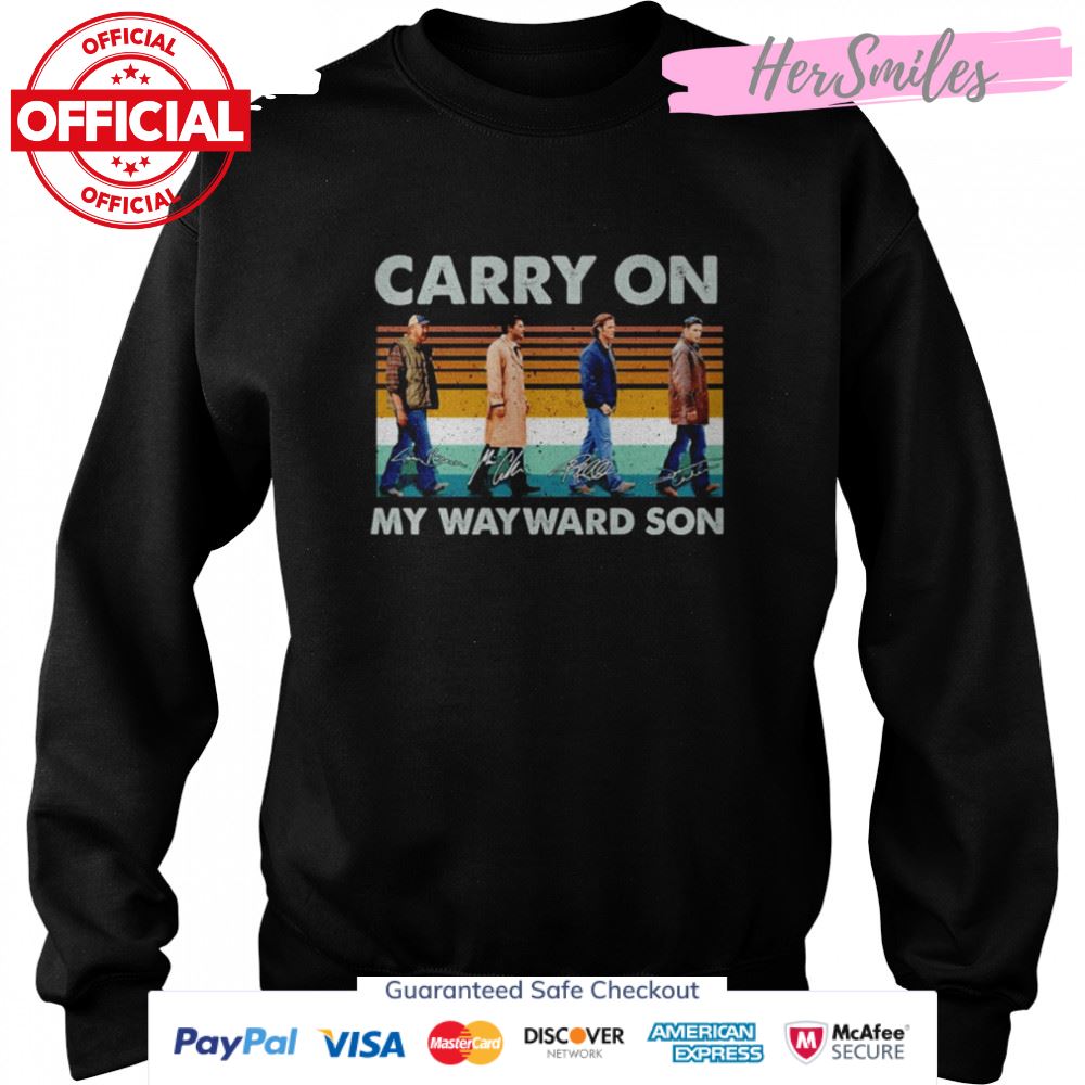 Carry on my wayward son signatures vintage shirt Carry on my wayward son signatures vintage shirt