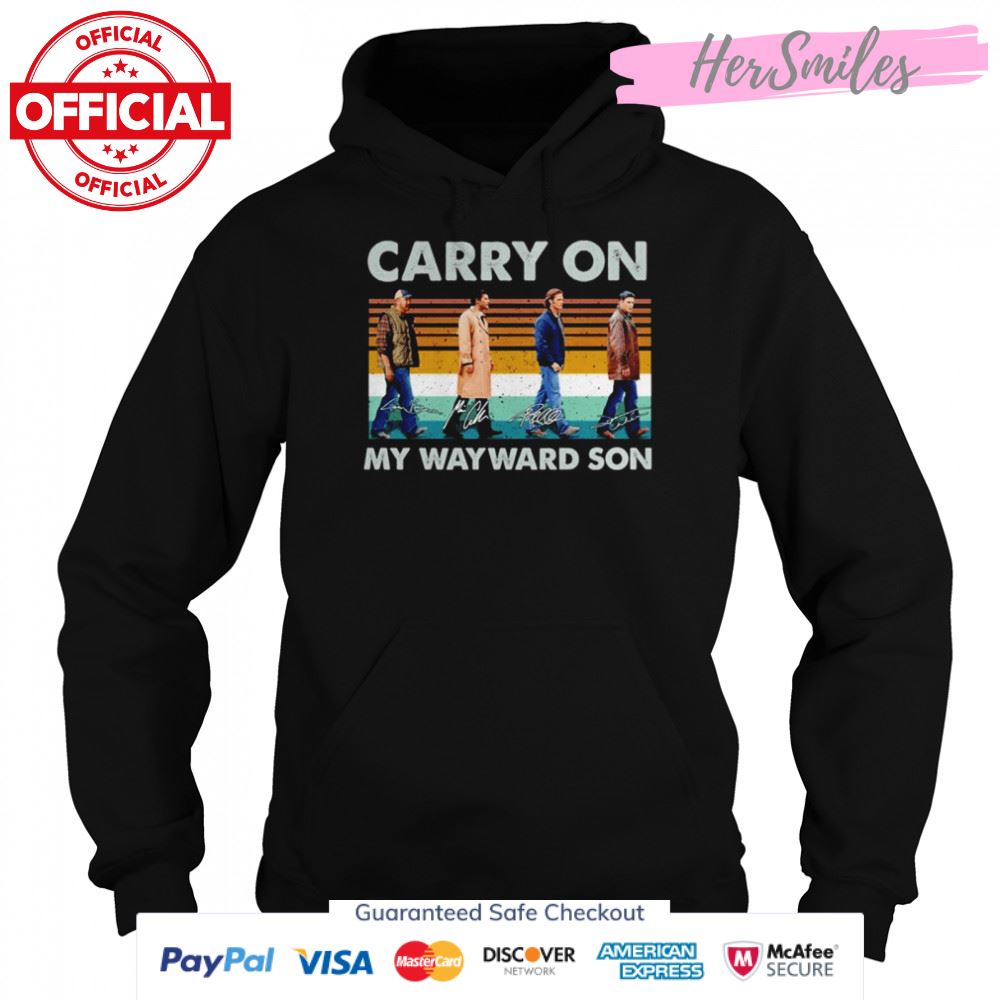 Carry on my wayward son signatures vintage shirt Carry on my wayward son signatures vintage shirt