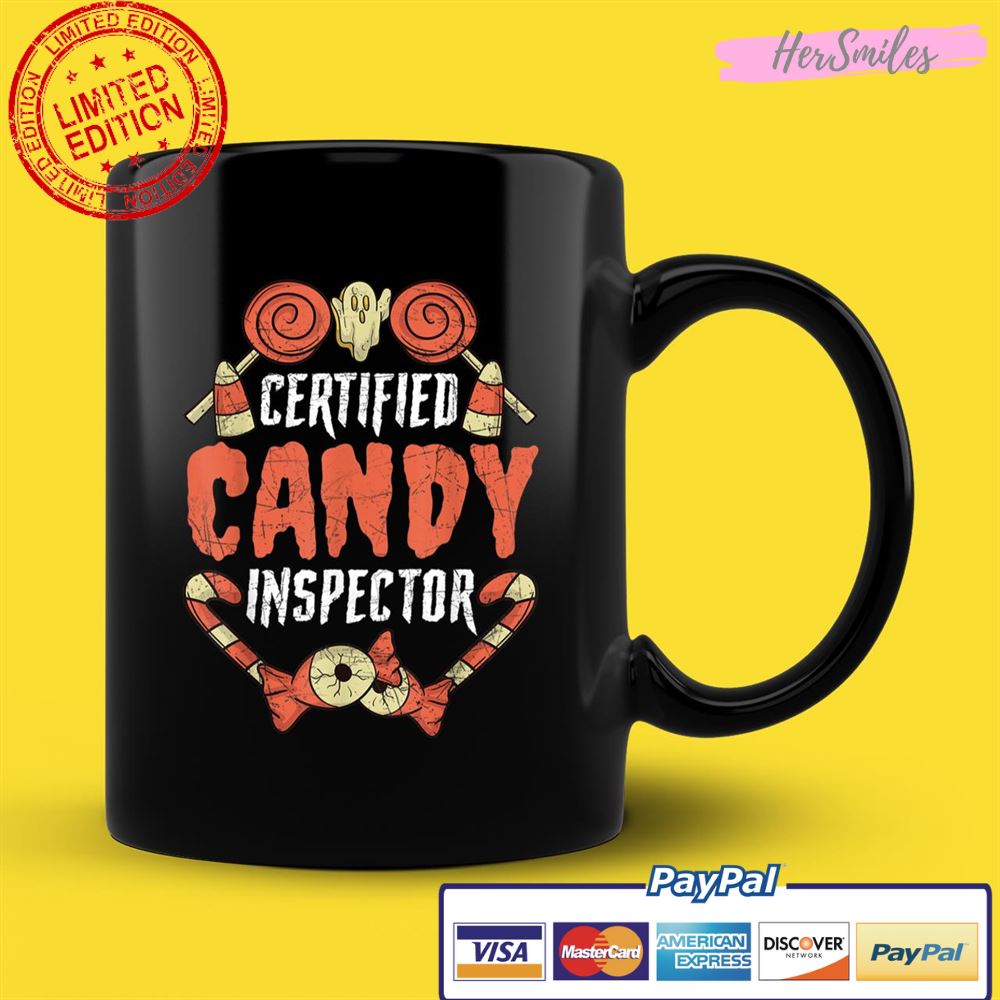 Certified Candy Inspector Funny Halloween Classic Quote Black Shirt