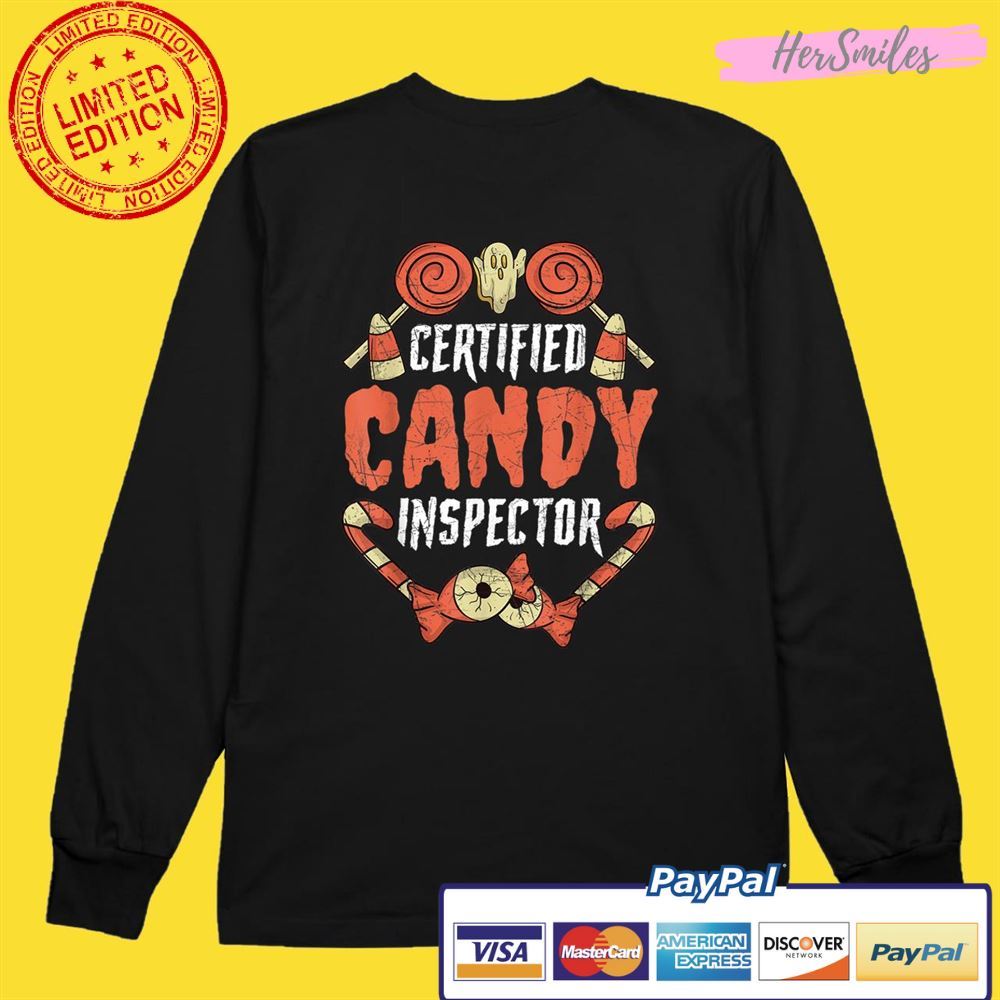 Certified Candy Inspector Funny Halloween Classic Quote Black Unisex T-Shirt
