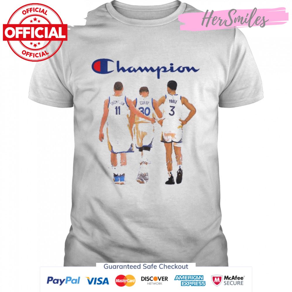 Champion Stephen Curry Jordan Poole And Klay Thompson 2022 NBA Finals Champions Signatures Shirt