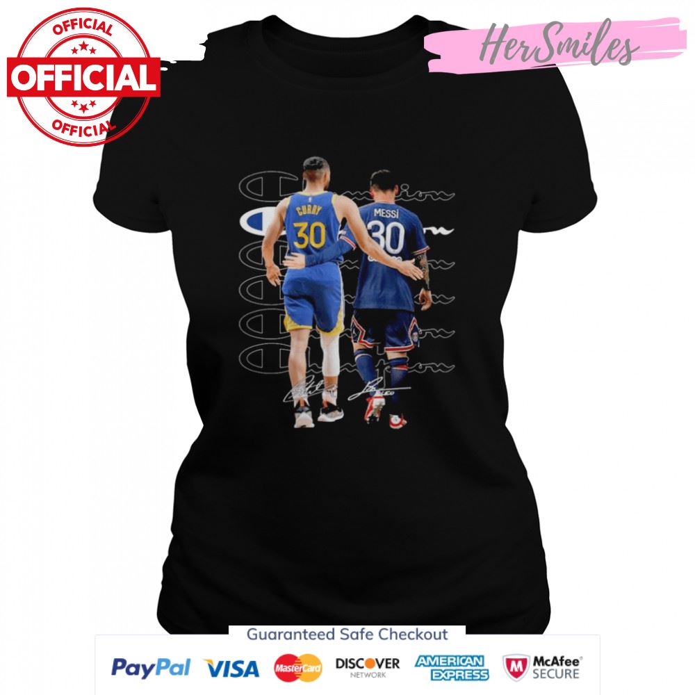 Champions Stephen Curry and Lionel Messi Signatures Shirt