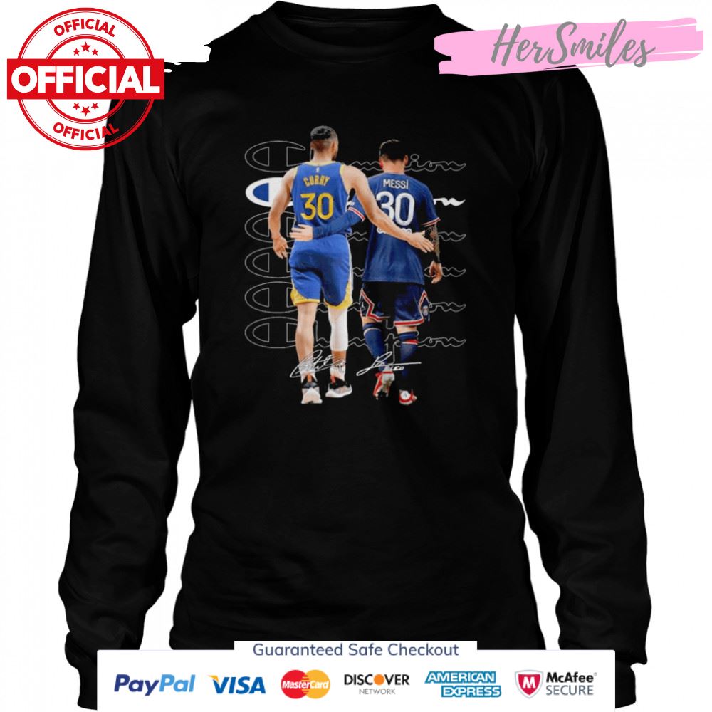 Champions Stephen Curry and Lionel Messi Signatures Shirt Champions Stephen Curry and Lionel Messi Signatures Shirt