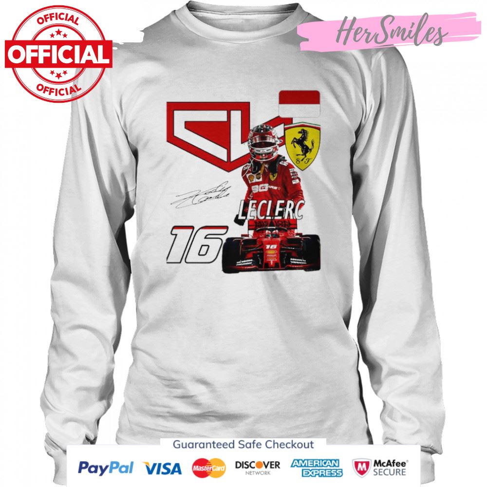 Charles Leclerc 16 Racing Signatures Shirt Charles Leclerc 16 Racing Signatures Shirt