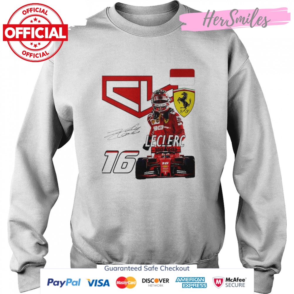 Charles Leclerc 16 Racing Signatures Shirt Charles Leclerc 16 Racing Signatures Shirt
