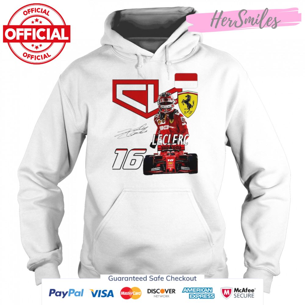 Charles Leclerc 16 Racing Signatures Shirt Charles Leclerc 16 Racing Signatures Shirt